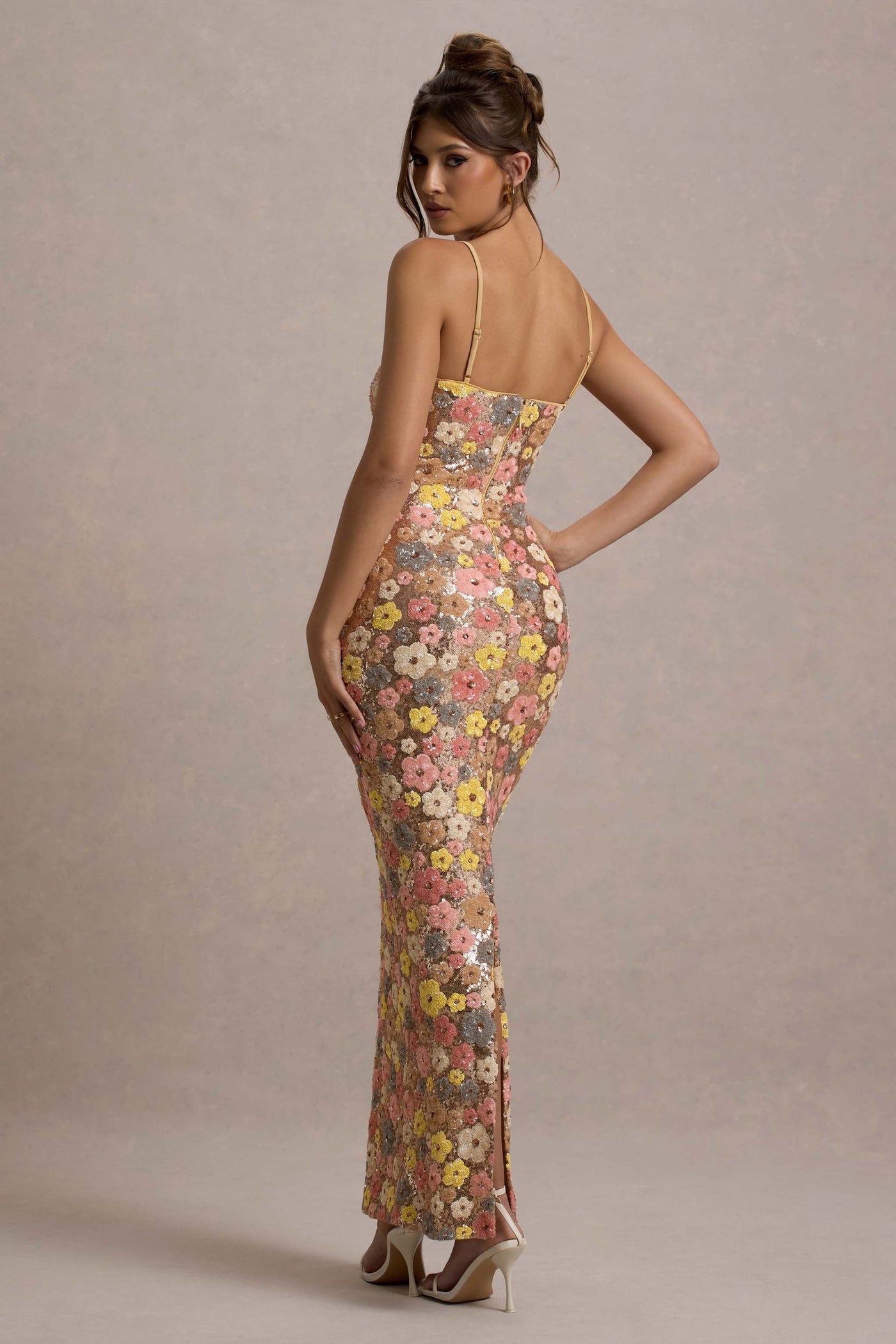 Selviana™ | Lange Kleid mit Floral Pailletten