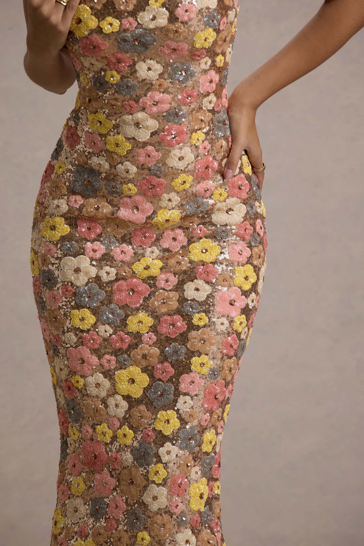Selviana™ | Lange Kleid mit Floral Pailletten