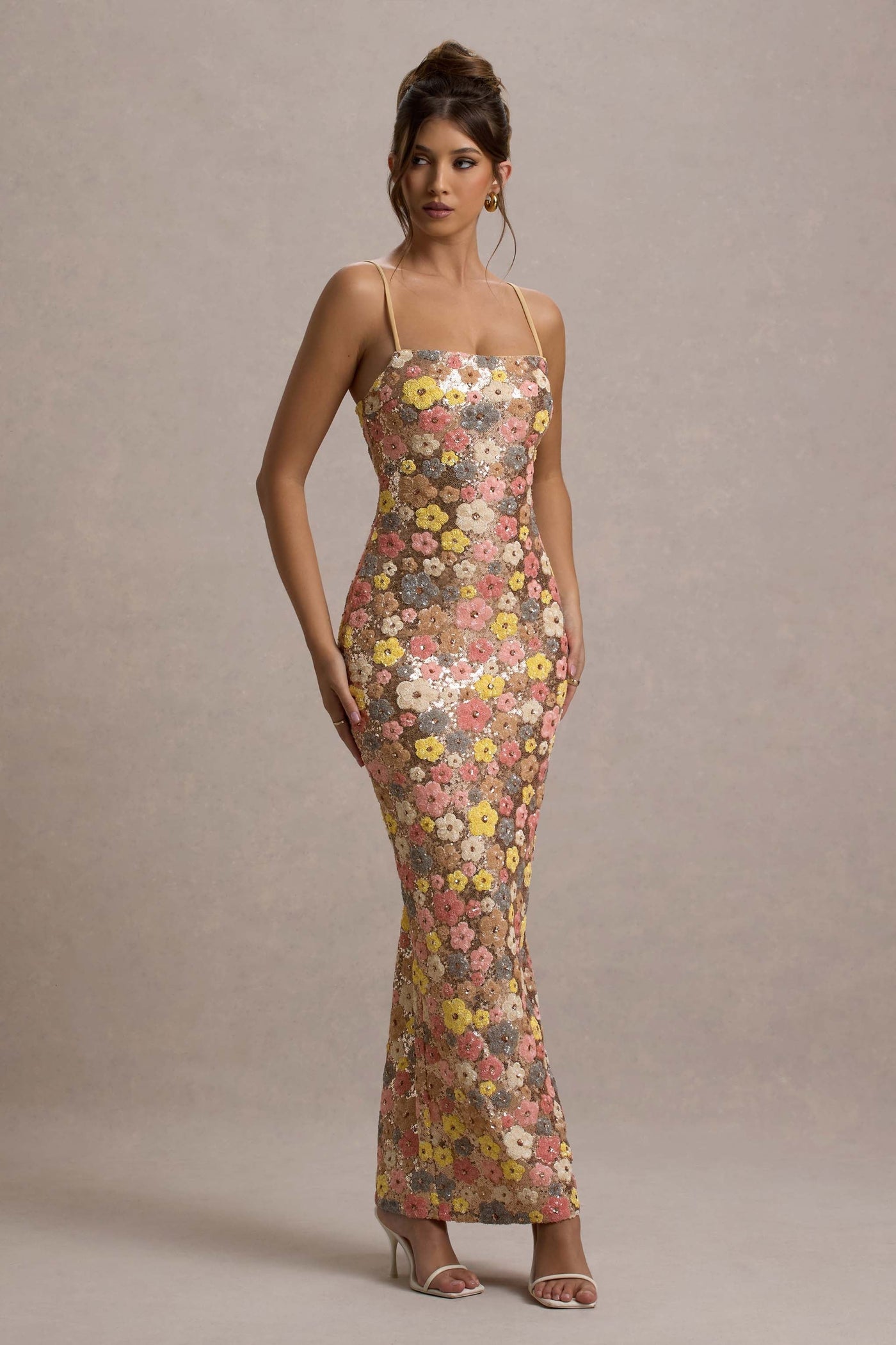 Selviana™ | Lange Kleid mit Floral Pailletten