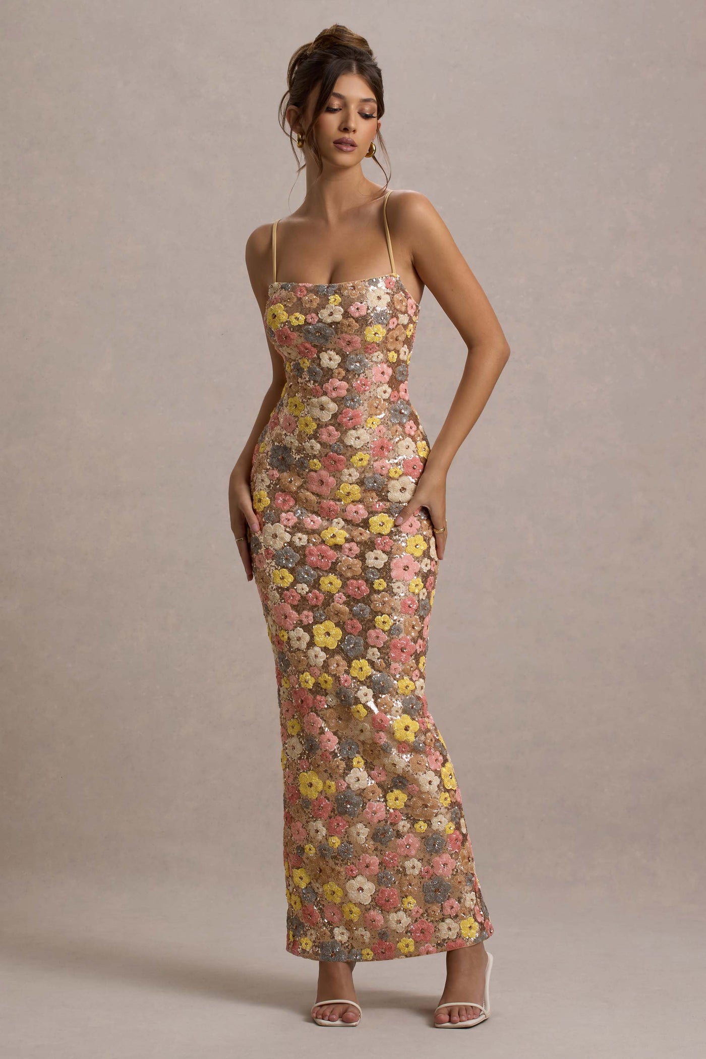 Selviana™ | Lange Kleid mit Floral Pailletten