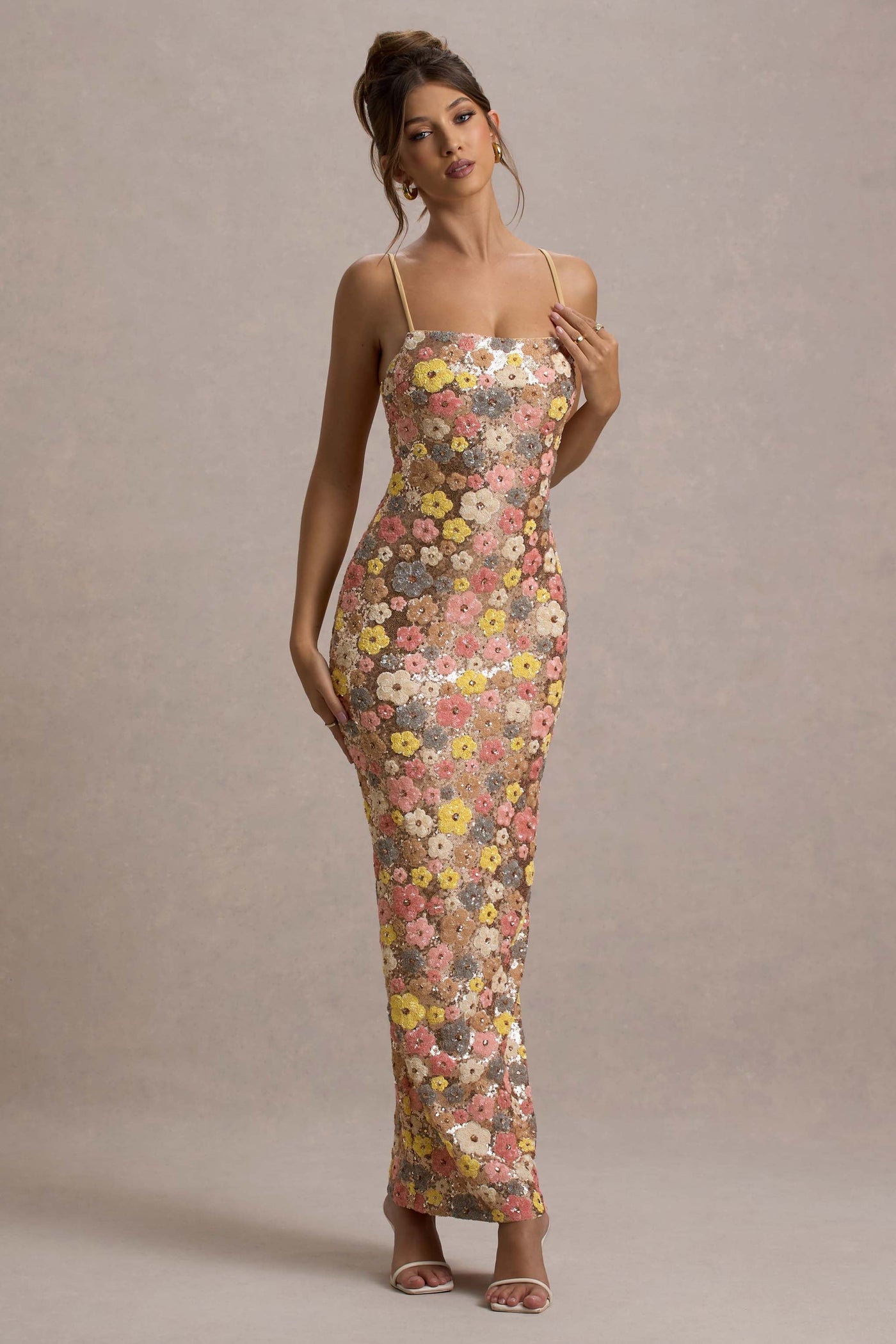 Selviana™ | Lange Kleid mit Floral Pailletten